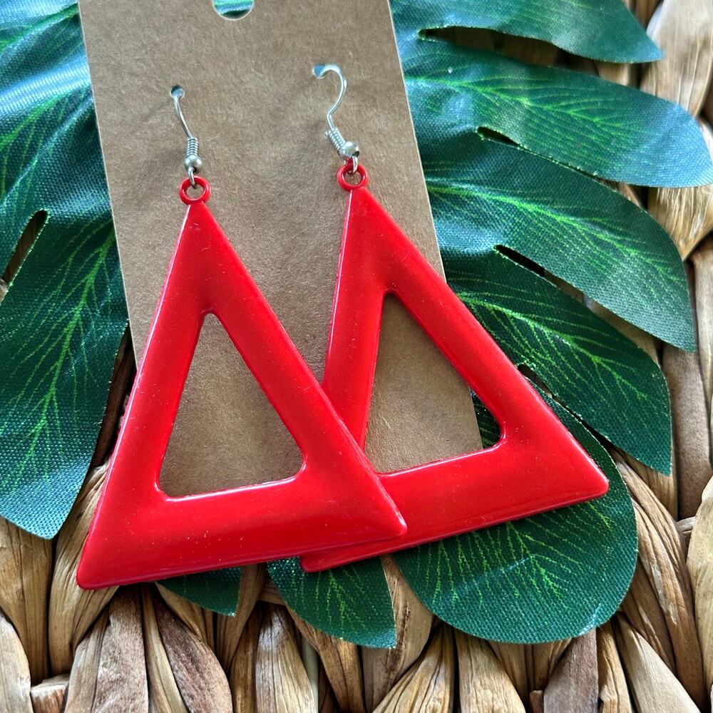 BOGO FREE RED TRIANGLE 80’s earrings